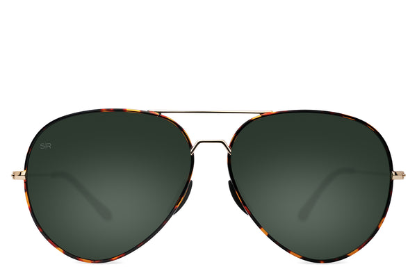 Tangle Free Aviator - Green Tortoise Polarized