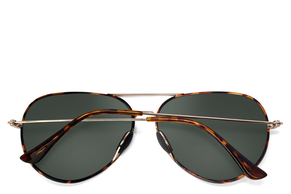 Tangle Free Aviator - Green Tortoise Polarized