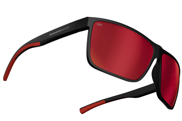 Shady Rays ColorRush Confetti Square Sunglasses Red Mirror + Pouch NEW Colorush – Shady Rays® | Polarized Sunglasses main image 2