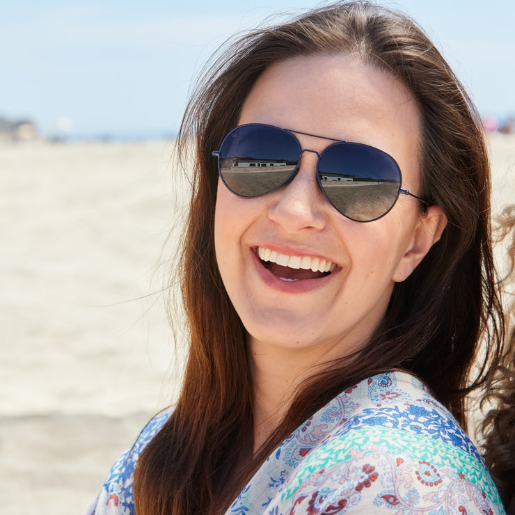 Tangle Free Aviator - Navy Polarized