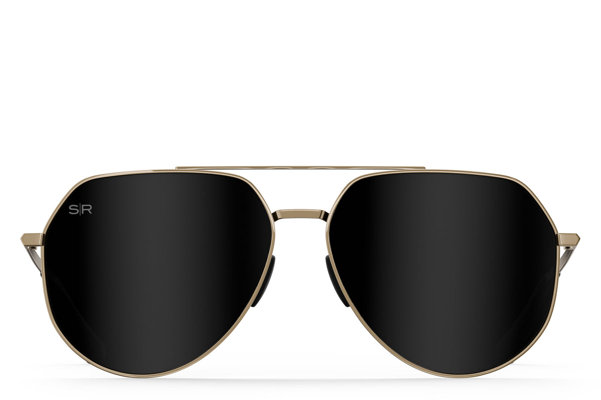 Tangle Free Aviator Hex - Black Gold Polarized