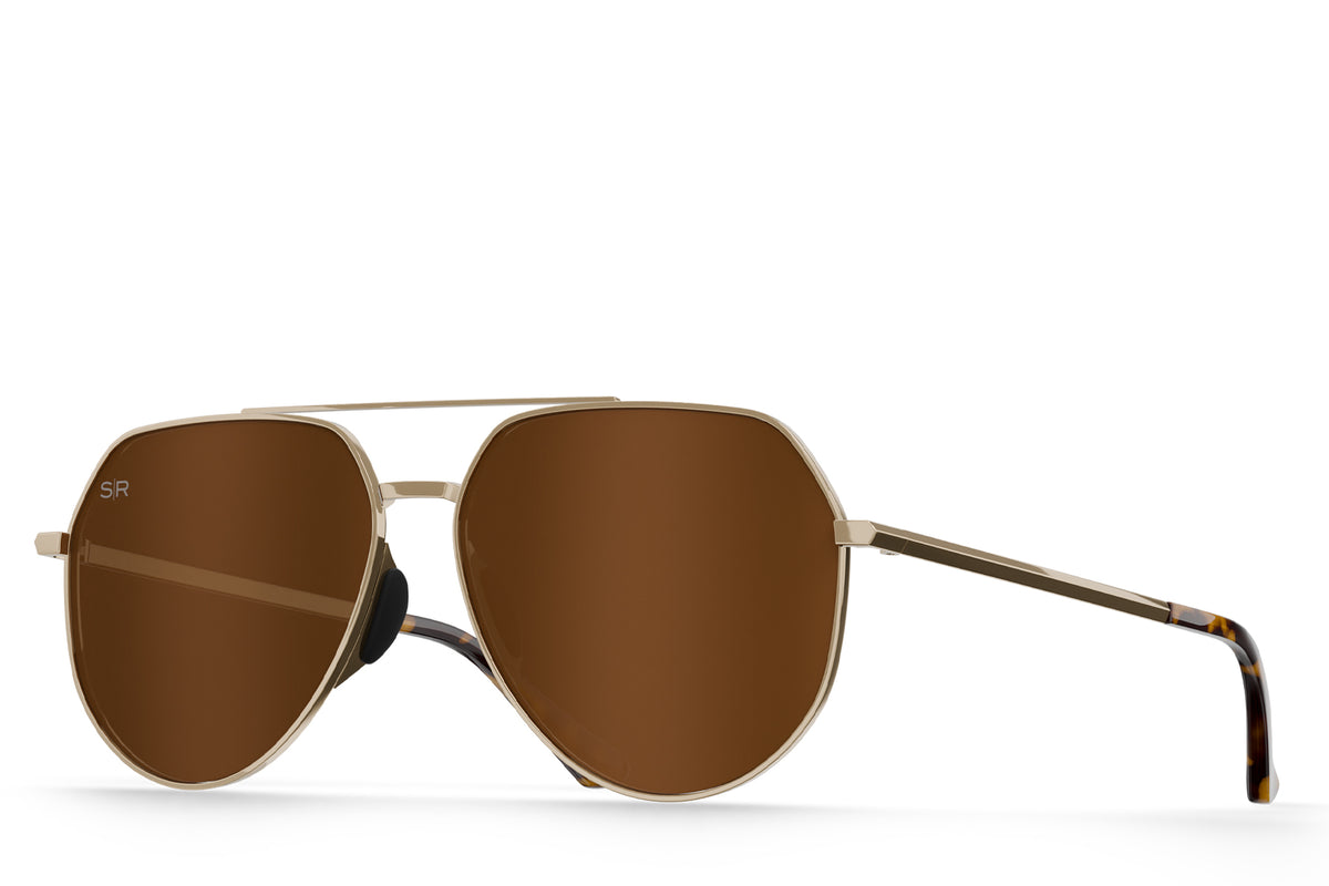 Tangle Free Aviator Hex - Amber Gold Polarized