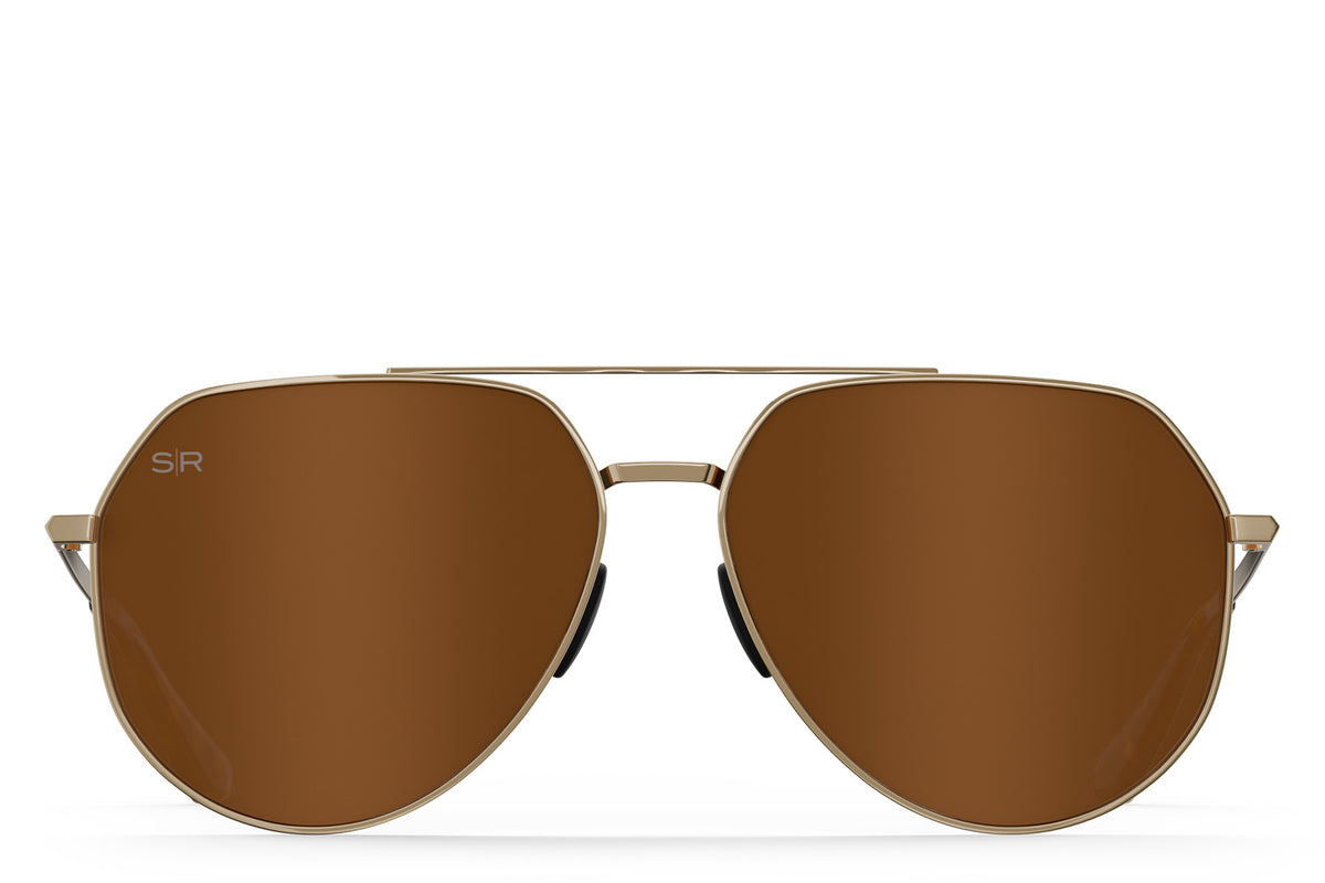 Tangle Free Aviator Hex - Amber Gold Polarized