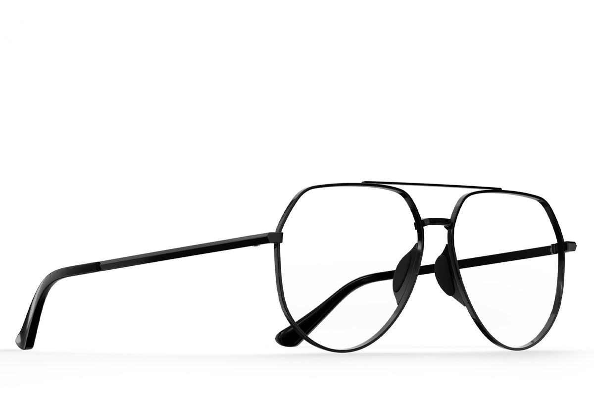 Tangle Free Aviator Hex Rx - Black – Shady Rays® | Polarized Sunglasses