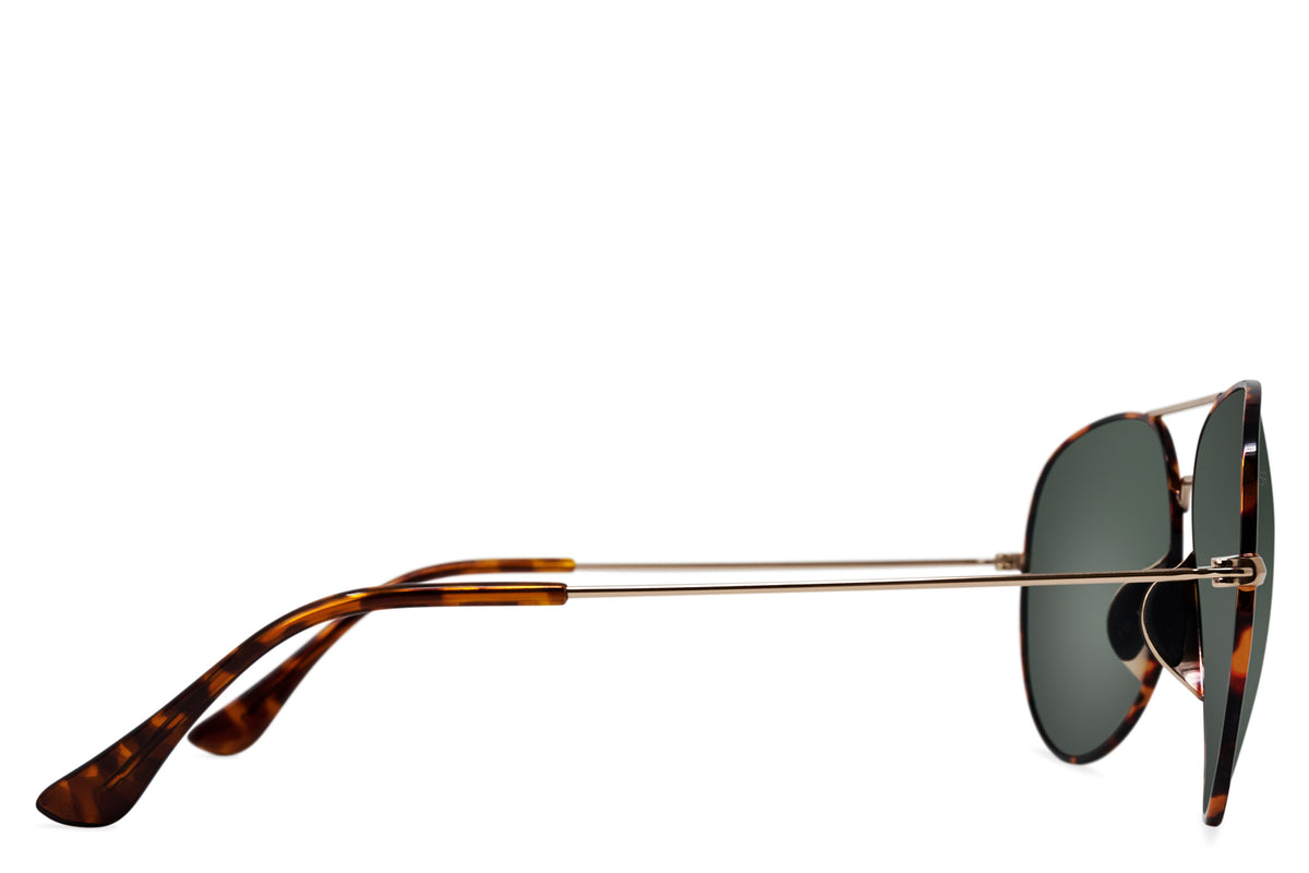 Tangle Free Aviator - Green Tortoise Polarized