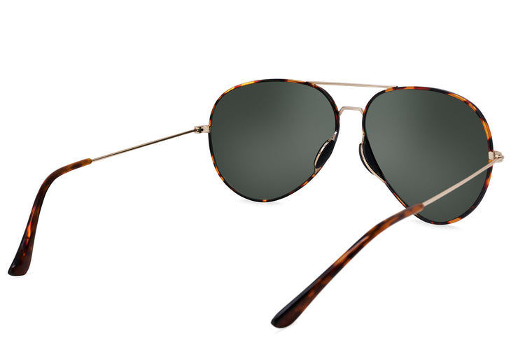 Tangle Free Aviator - Green Tortoise Polarized
