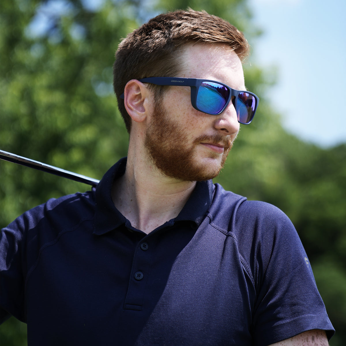 Green Wolf Guardian - Navy