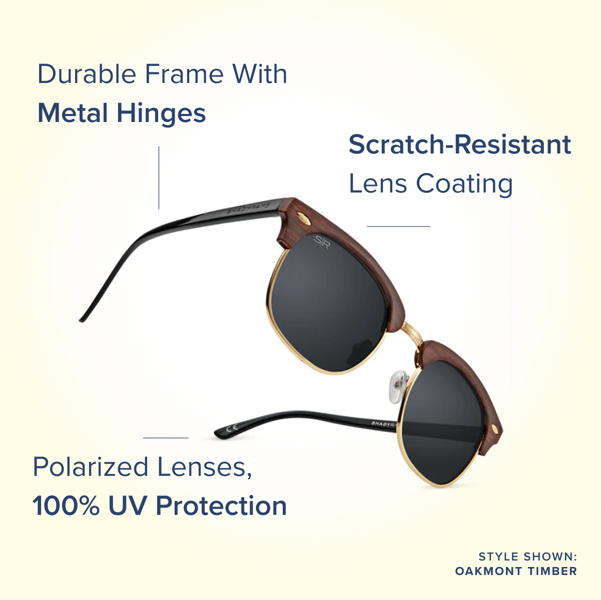 Shady Rays Tangle Free Oakmont Stealth Polarized Sunglasses