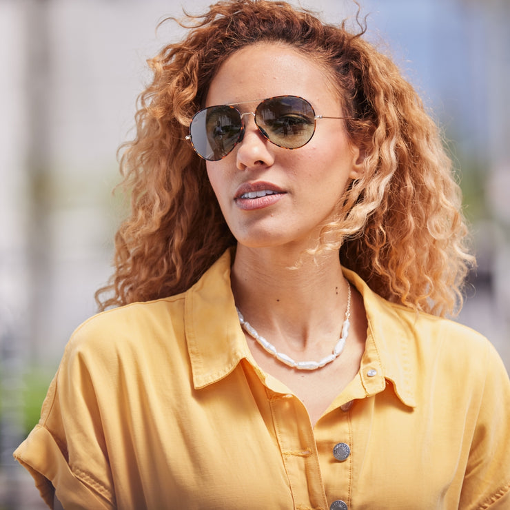 Tangle Free Aviator - Green Tortoise Polarized