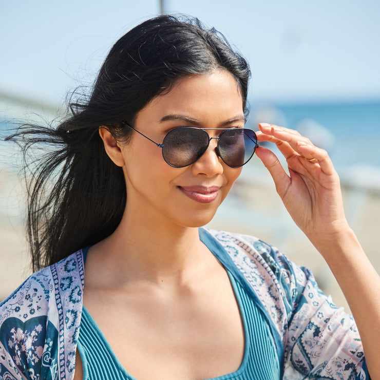 Tangle Free Aviator - Navy Polarized
