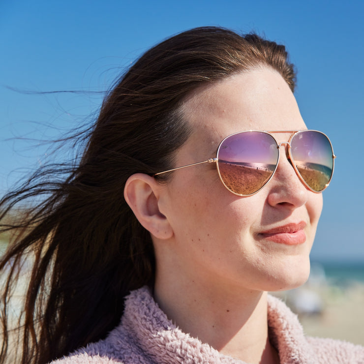 Tangle Free Aviator - Rose Gold Polarized