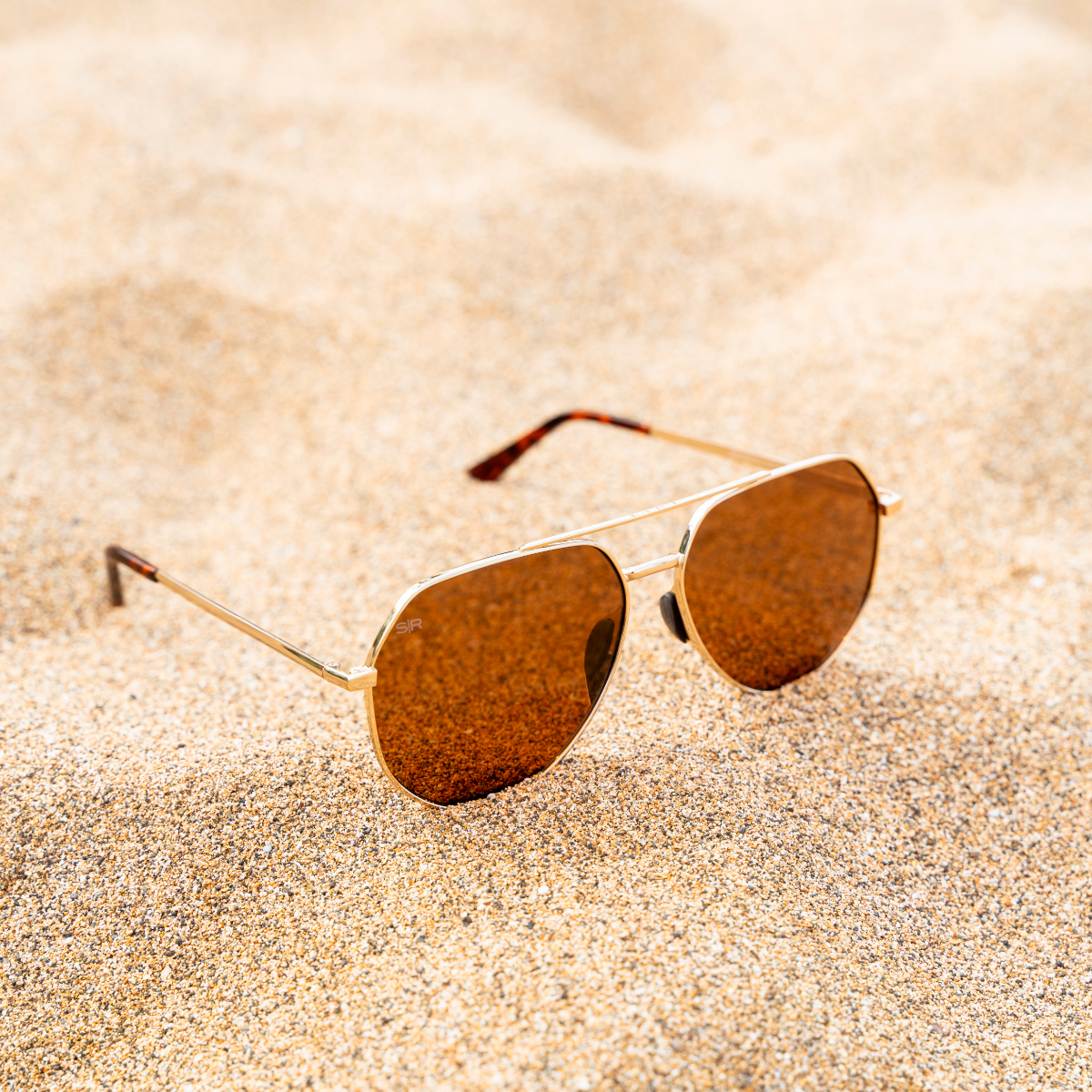 Tangle Free Aviator Hex - Amber Gold Polarized