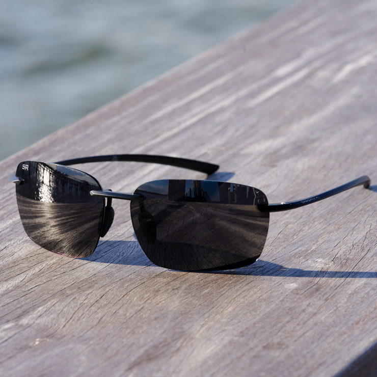 Huron Matte Black - Black Polarized