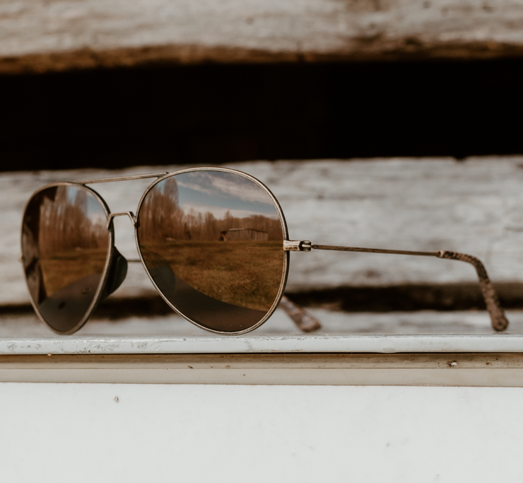 Tangle Free Aviator - Snakeskin Polarized