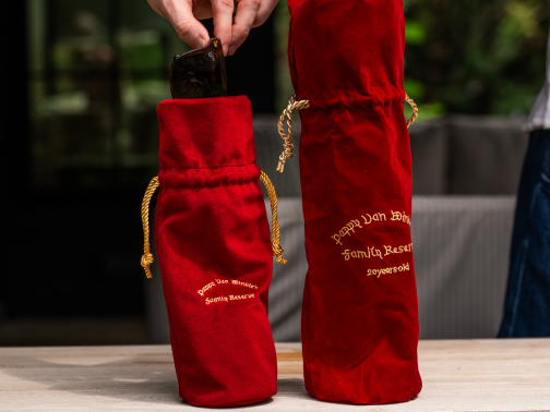 Red velvet pouch
