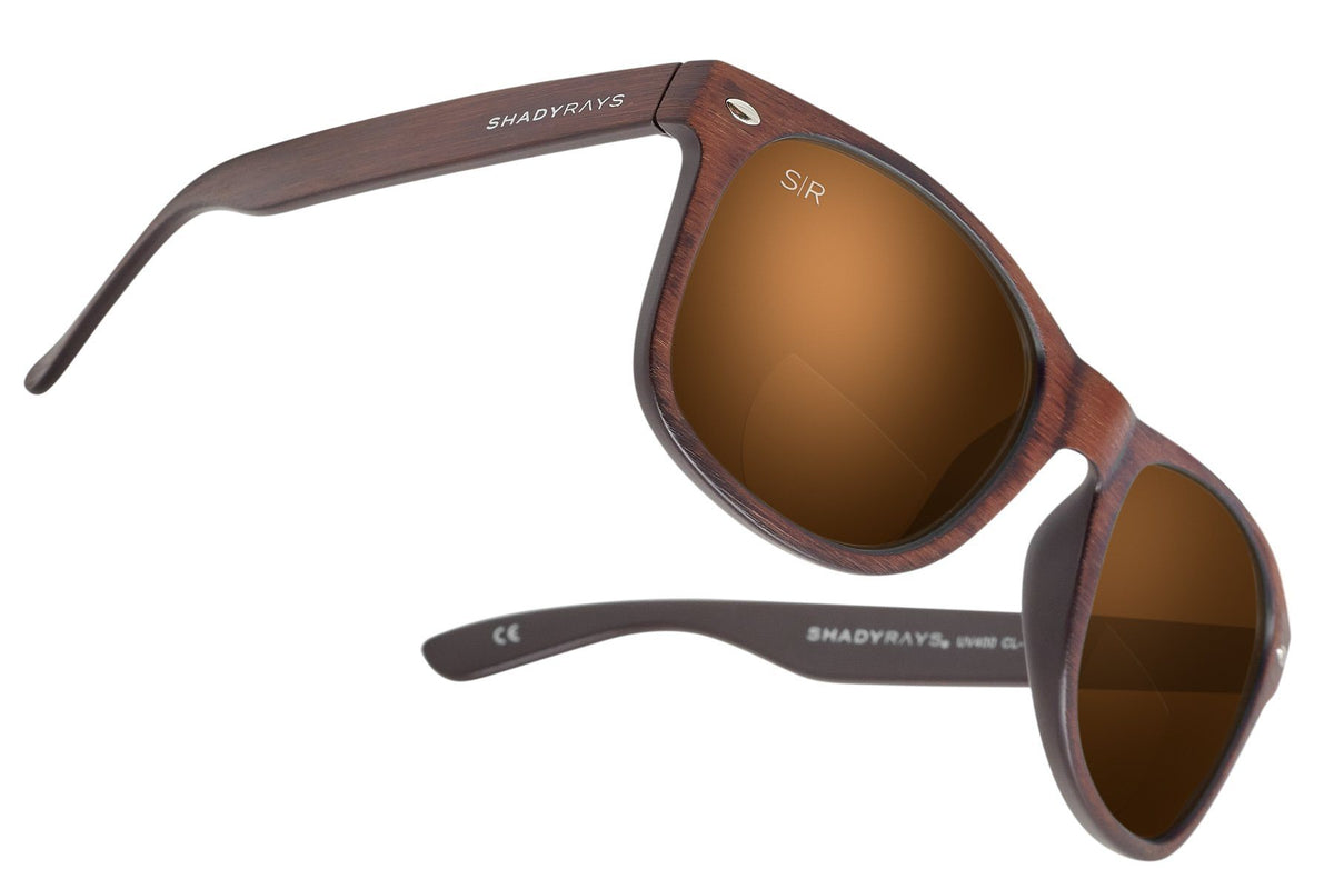 Classic Timber Readers +2.0 - Amber Woods Reading Sunglasses Shady Rays 