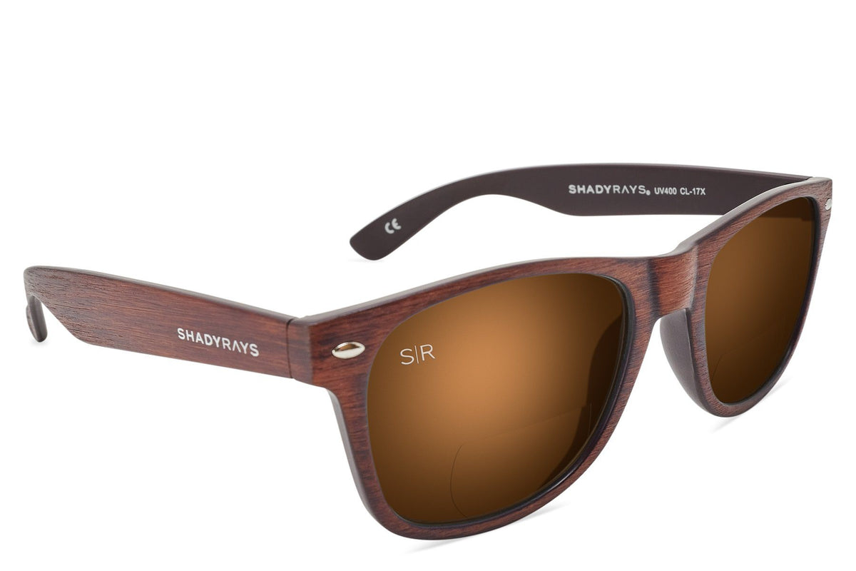 Classic Timber Readers +1.5 - Amber Woods Reading Sunglasses Shady Rays 