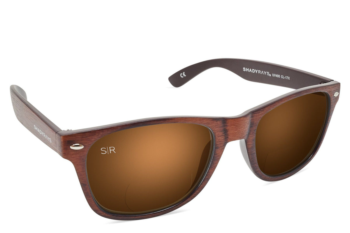 Classic Timber Readers +1.5 - Amber Woods Reading Sunglasses Shady Rays 
