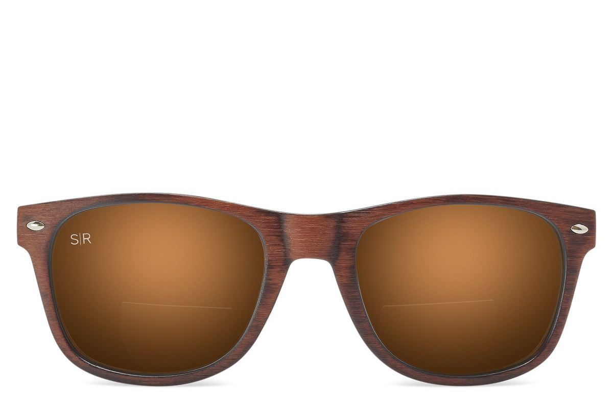 Classic Timber Readers +2.5 - Amber Woods Reading Sunglasses Shady Rays 