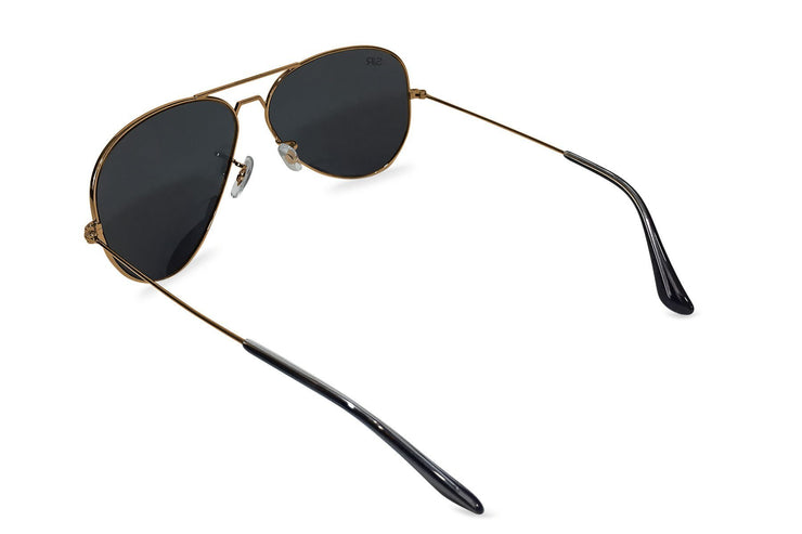Aviator - Black Gold Polarized Aviator Shady Rays 