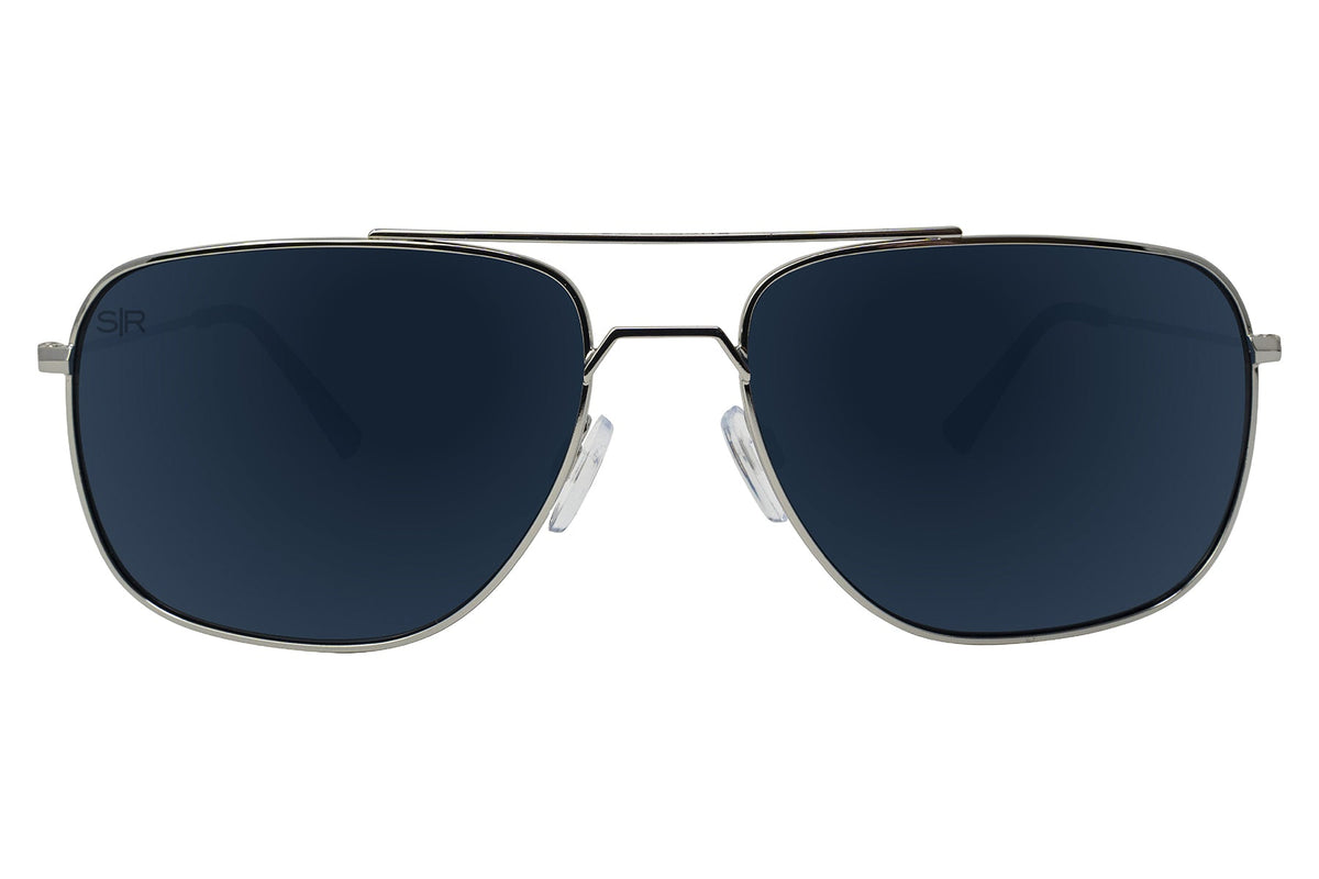 Navigator - Navy Silver Polarized Navigator Shady Rays 