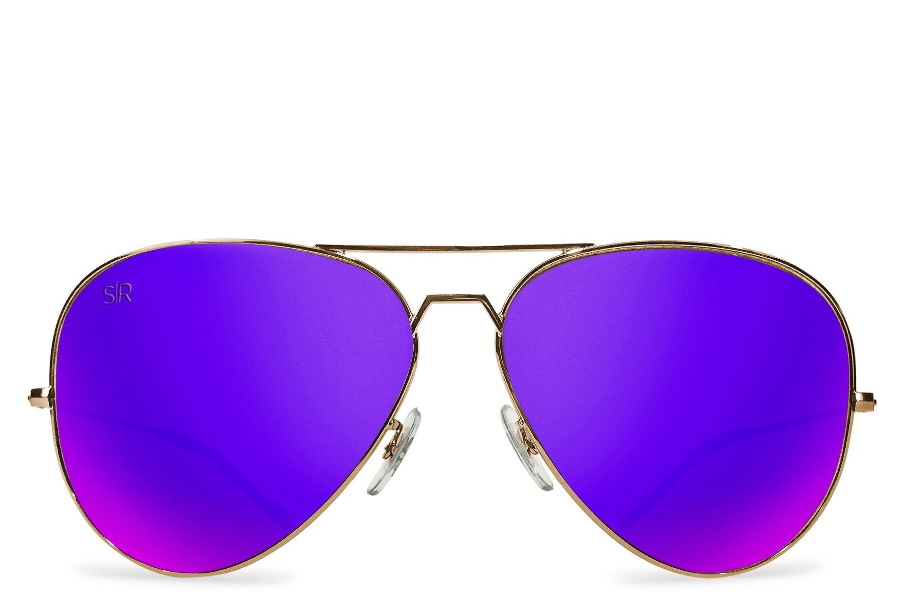 Aviator - Purple Gold Polarized Aviator Shady Rays 