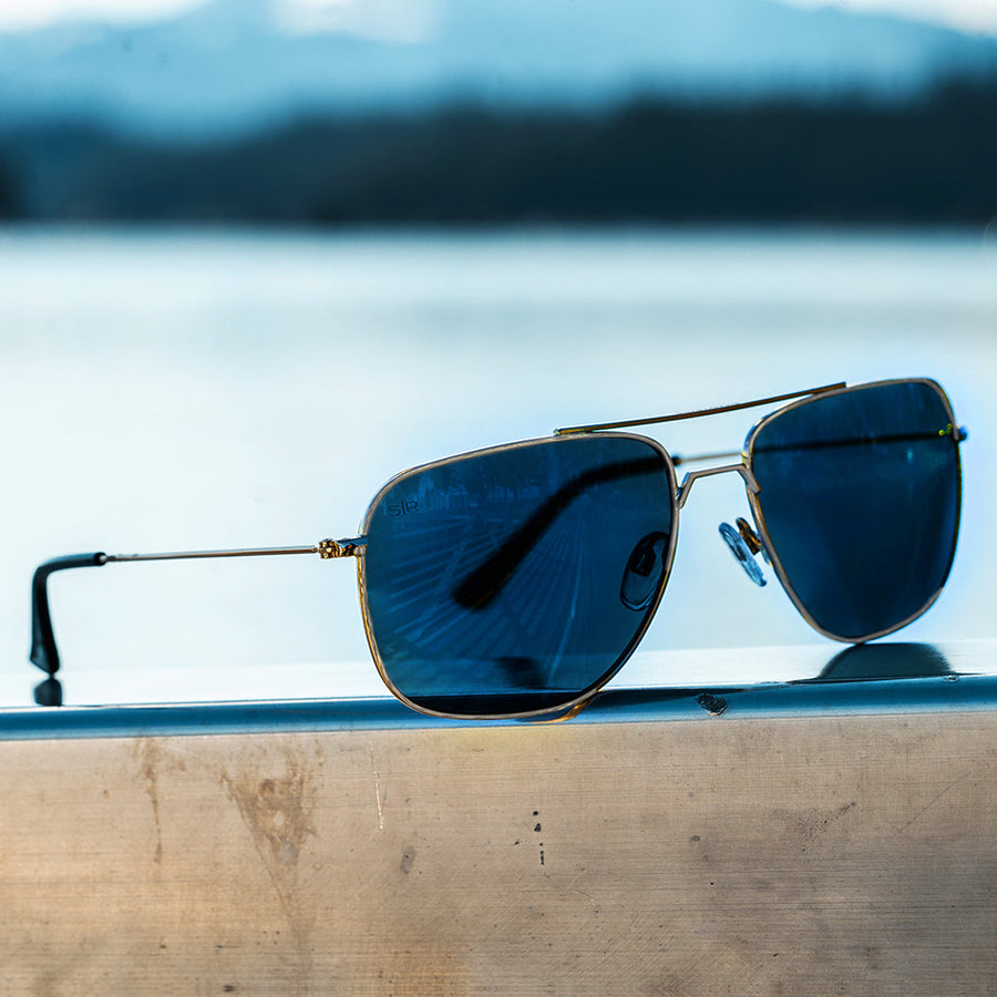 Navigator - Navy Silver Polarized Navigator Shady Rays 