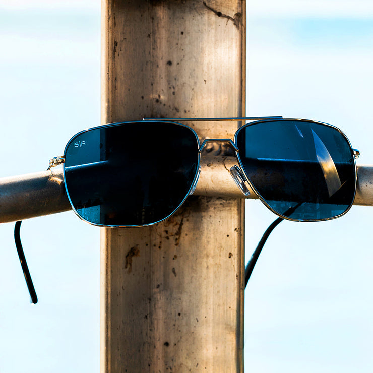 Navigator - Navy Silver Polarized Navigator Shady Rays 