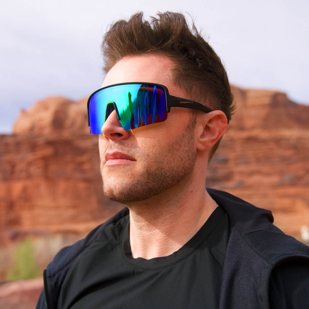 Nitro Face Shield - Black Glacier Polarized Sunglasses | Blue Sport Sunglasses | Best Christmas Gifts | Gifts for the Holidays | Unique Gifts for